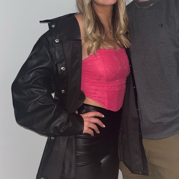 SHEIN Red, Pink, and Blue Bandeau Crop Tops Gingham Lace Ruffle Tops Bundle - Picture 11 of 12